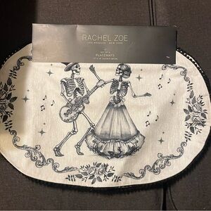 Rachel Zoe Black and White Skeleton Dance Placemats